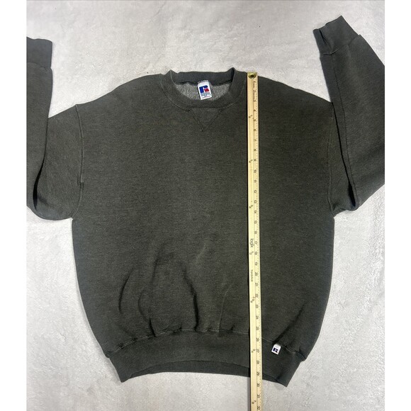 Vintage Russell Athletic Blank Sweatshirt Men’s Size XLT Olive Green Crewneck - Picture 8 of 10